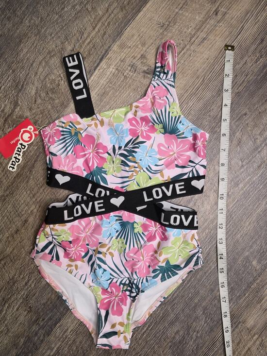 PatPat Other - PatPat Girls Swimsuit Size 7-8Y Pink Tropical Floral Cutout One Piece NWT